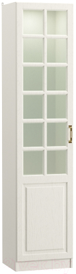 Шкаф с витриной Mobi Ливерпуль (белый/ясень ваниль НМ-1012-100 ПВХ)