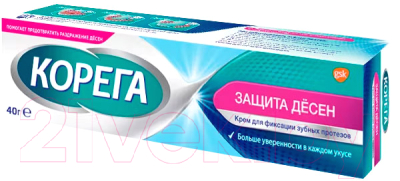 Крем для фиксации зубных протезов Корега Gum Protection защита десен (40г)
