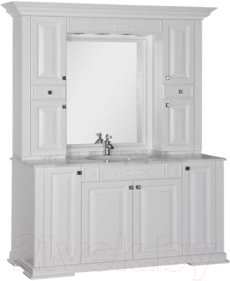 Шкаф с зеркалом для ванной Aquanet Кастильо 160 / 183178 (белый)