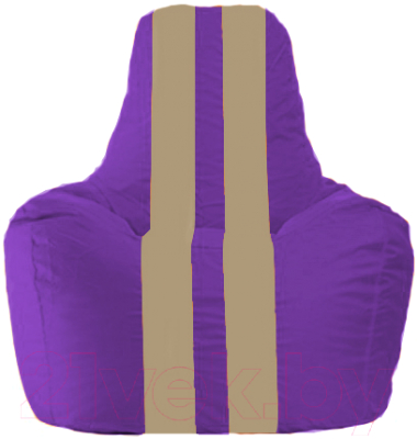 Бескаркасное кресло Flagman Спортинг С1.1-70 (фиолетовый/бежевые полоски)