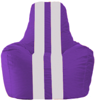Бескаркасное кресло Flagman Спортинг С1.1-36 (фиолетовый/белые полоски) - 
