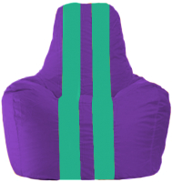 Бескаркасное кресло Flagman Спортинг С1.1-75 (фиолетовый/бирюзовые полоски) - 