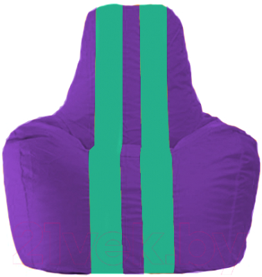 Бескаркасное кресло Flagman Спортинг С1.1-75 (фиолетовый/бирюзовые полоски)