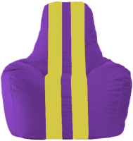 Бескаркасное кресло Flagman Спортинг С1.1-35 (фиолетовый/жёлтые полоски) - 