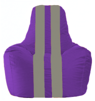 Бескаркасное кресло Flagman Спортинг С1.1-72 (фиолетовый/серые полоски) - 