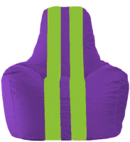 Бескаркасное кресло Flagman Спортинг С1.1-31 (фиолетовый/салатовые полоски) - 