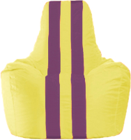Бескаркасное кресло Flagman Спортинг С1.1-265 (жёлтый/бордовые полоски) - 