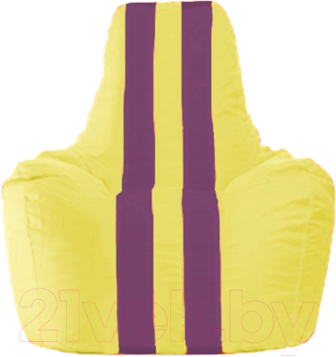 Бескаркасное кресло Flagman Спортинг С1.1-265 (жёлтый/бордовые полоски)