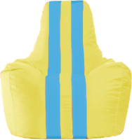Бескаркасное кресло Flagman Спортинг С1.1-263 (жёлтый/голубые полоски) - 