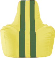 Бескаркасное кресло Flagman Спортинг С1.1-262 (жёлтый/зелёные полоски) - 