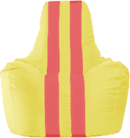 Бескаркасное кресло Flagman Спортинг С1.1-260 (жёлтый/красные полоски) - 