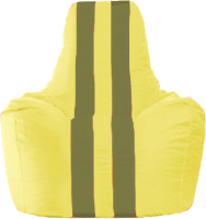 Бескаркасное кресло Flagman Спортинг С1.1-259 (жёлтый/оливковые полоски) - 