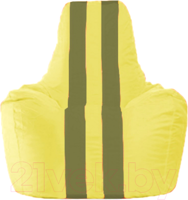 Бескаркасное кресло Flagman Спортинг С1.1-259 (жёлтый/оливковые полоски)