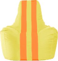 Бескаркасное кресло Flagman Спортинг С1.1-258 (жёлтый/оранжевые полоски) - 