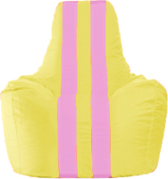 Бескаркасное кресло Flagman Спортинг С1.1-257 (жёлтый/розовые полоски) - 