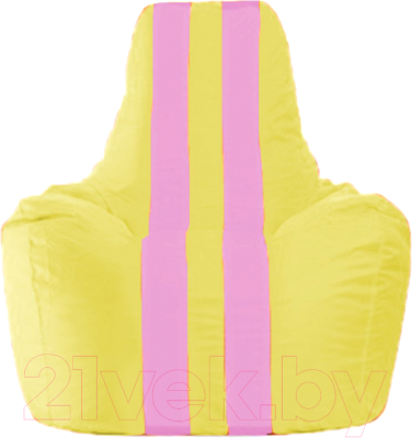 Бескаркасное кресло Flagman Спортинг С1.1-257 (жёлтый/розовые полоски)