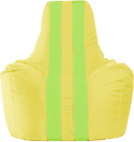 Бескаркасное кресло Flagman Спортинг С1.1-256 (жёлтый/салатовые полоски) - 