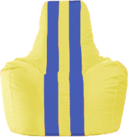 Бескаркасное кресло Flagman Спортинг С1.1-254 (жёлтый/синие полоски) - 