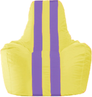 Бескаркасное кресло Flagman Спортинг С1.1-253 (жёлтый/сиреневые полоски) - 