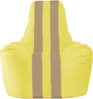 Бескаркасное кресло Flagman Спортинг С1.1-252 (жёлтый/тёмно-бежевые полоски) - 