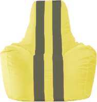 Бескаркасное кресло Flagman Спортинг С1.1-249 (жёлтый/тёмно-серые полоски) - 