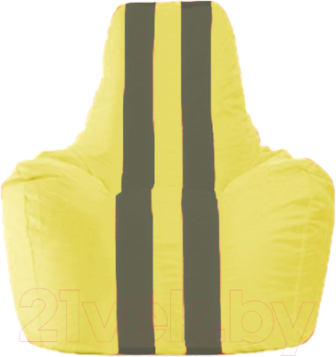 Бескаркасное кресло Flagman Спортинг С1.1-249 (жёлтый/тёмно-серые полоски)