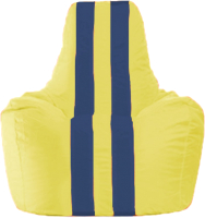 Бескаркасное кресло Flagman Спортинг С1.1-451 (жёлтый/тёмно-синие полоски) - 