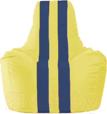 Бескаркасное кресло Flagman Спортинг С1.1-451 (жёлтый/тёмно-синие полоски)