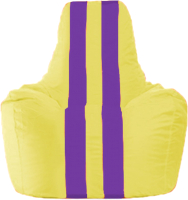 Бескаркасное кресло Flagman Спортинг С1.1-247 (жёлтый/фиолетовые полоски) - 
