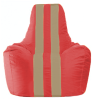 Бескаркасное кресло Flagman Спортинг С1.1-171 (красный/тёмно-бежевые полоски) - 