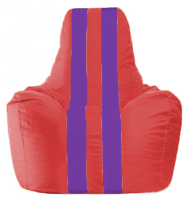 Бескаркасное кресло Flagman Спортинг С1.1-458 (красный/фиолетовые полоски) - 