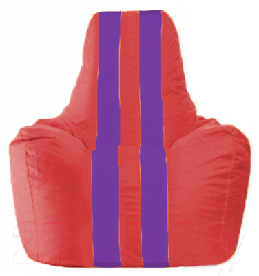 Бескаркасное кресло Flagman Спортинг С1.1-458 (красный/фиолетовые полоски)