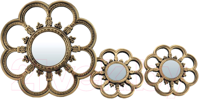 Комплект зеркал декоративных QWERTY Анже / 74055 (3шт, бронзовый)
