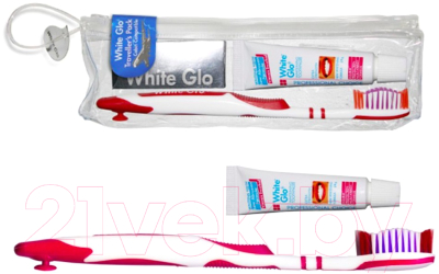 Набор для ухода за полостью рта White Glo Дорожный паста 24г + щетка + зубочистки