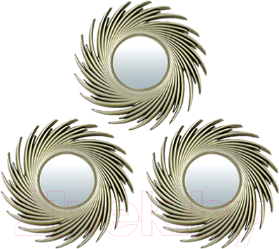 Комплект зеркал декоративных QWERTY Плезир / 74049 (3шт, золото)