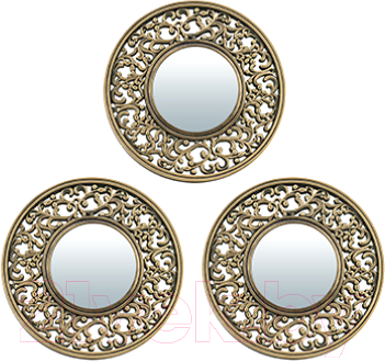 Комплект зеркал декоративных QWERTY Лион / 74047 (3шт, бронза)