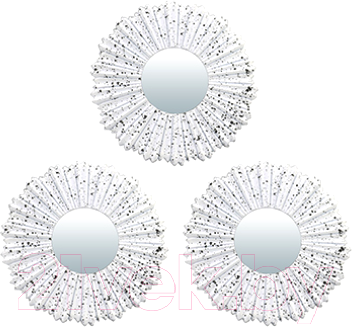 Комплект зеркал декоративных QWERTY Ницца / 74045 (3шт, белый)