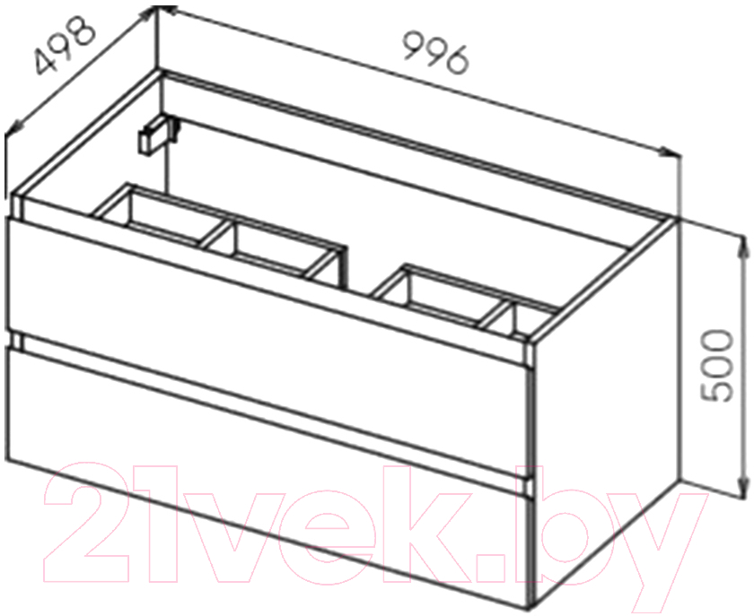 Тумба под умывальник Cezares MOLVENO-100-2C-SO-ANTR