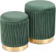 Комплект мягкой мебели Halmar Monty / V-CH-Monty-Pufa-C-Zielony (темно-зеленый/золото) - 