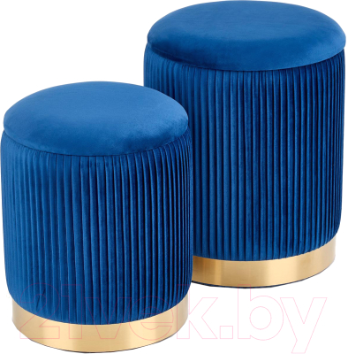 Комплект мягкой мебели Halmar Monty / V-CH-Monty-Pufa-Granatowy (темно-синий/золото)