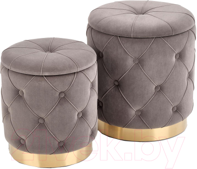 Комплект мягкой мебели Halmar Polly / V-CH-Polly-Pufa-Popiel (серый/золото)