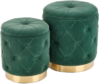 Комплект мягкой мебели Halmar Polly / V-CH-Polly-Pufa-C.Zielony (темно-зеленый/золото) - 