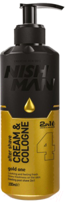 Крем после бритья NishMan 04 After Shave Cream Cologne Gold One 2 in 1 (200мл)