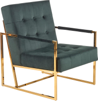 Кресло мягкое Halmar Prius (темно-зеленый/золото) - 