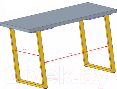 Обеденный стол Millwood Лофт Ницца Л 120x70x75 (дуб белый Craft/металл черный)