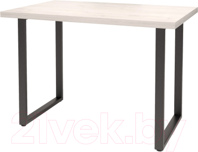 Обеденный стол Millwood Лофт Ницца Л 130x80x75 (дуб белый Craft/металл черный)