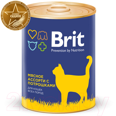 Влажный корм для кошек Brit Premium Beef and Offal Medley / 9433 (340г)