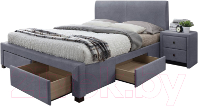 Двуспальная кровать Halmar Modena 3 160x200 (серый)