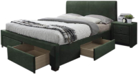 Двуспальная кровать Halmar Modena 3 160x200 (темно-зеленый) - 