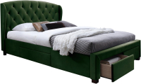 Двуспальная кровать Halmar Sabrina 160x200 (темно-зеленый) - 